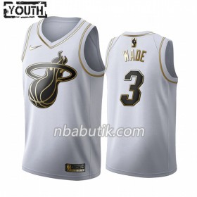 NBA Børn Trøje Miami Heat Dwyane Wade 3 Nike 2019-20 Hvid Golden Edition Swingman
